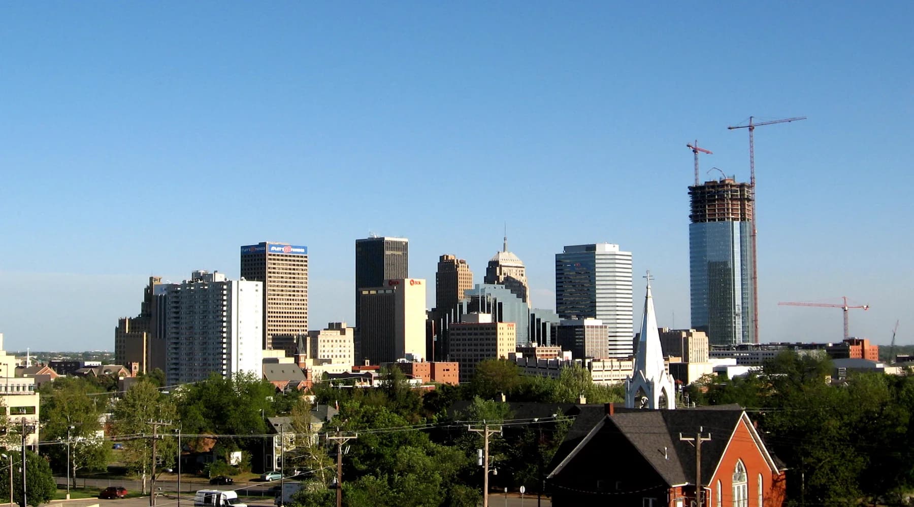 Downtown Oklahoma City skyline on a clear day